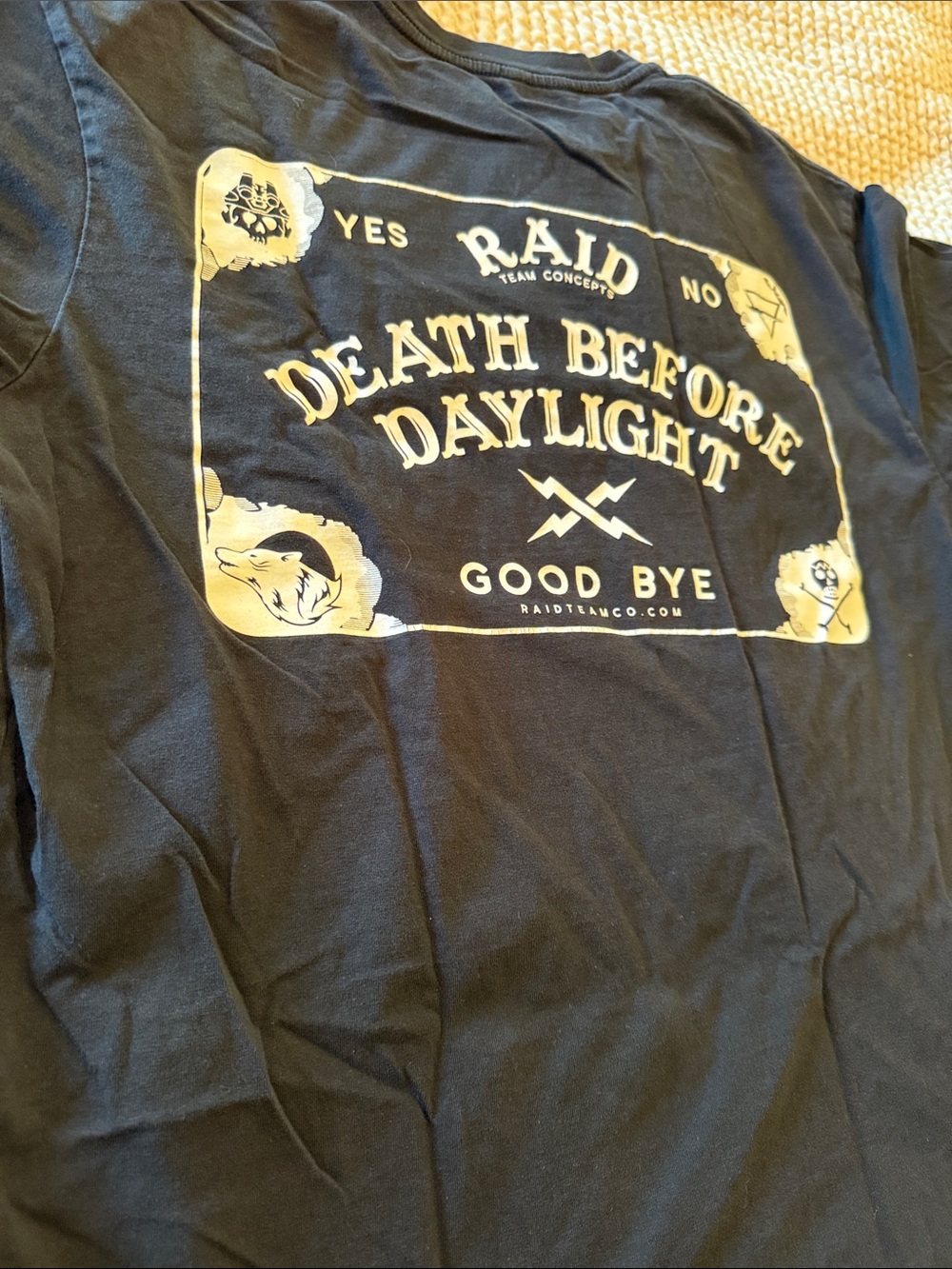 Raid Team Concepts "Death Before Daylight" Graphic Tee - Black with white  Print